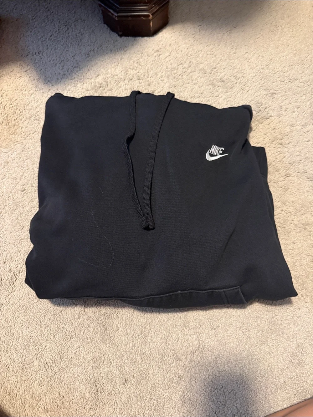 Nike Black Hoodie with White Logo